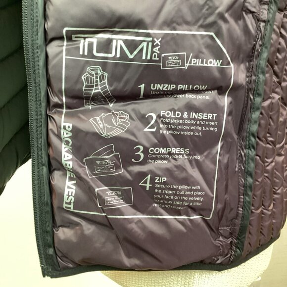 Tumi Down Quilted Womens M Puffer Vest Nylon Black - Picture 11 of 16